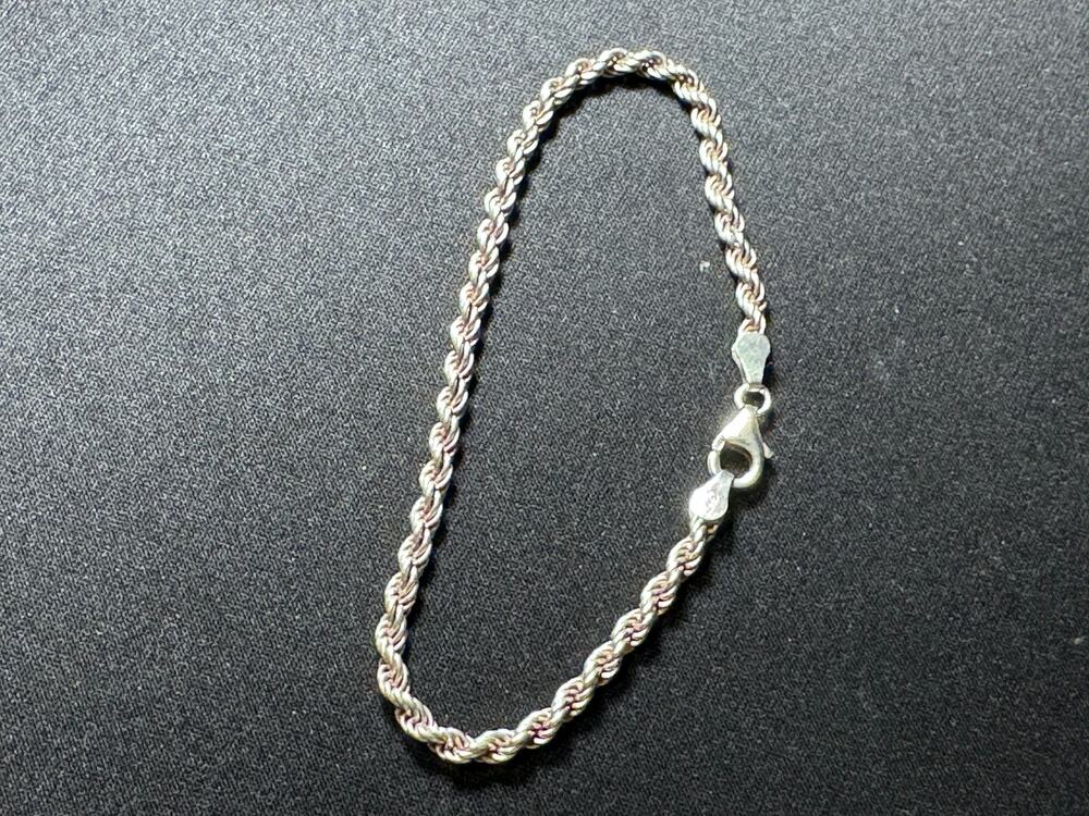 925 Sterling Silver 6.75 Rope Bracelet